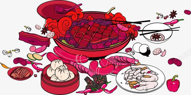 红色中国风美食装饰图案png免抠素材_新图网 https://ixintu.com 中国风 免抠PNG 红色 美食 装饰图案