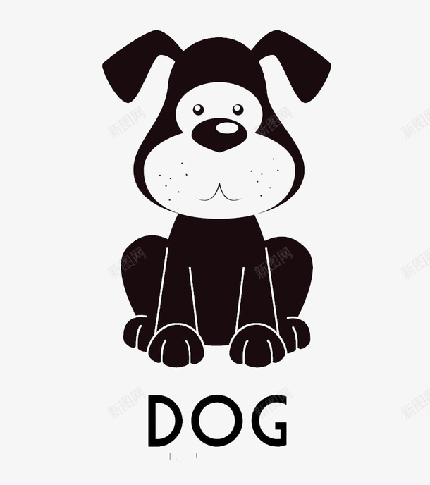 黑色狗狗图标png_新图网 https://ixintu.com 哈巴狗 图标 大耳朵 萨摩 黑色