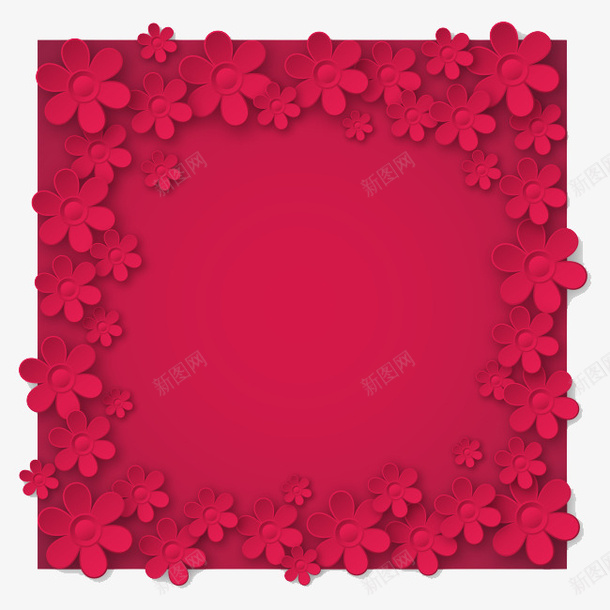 卡通手绘红色立体花朵装饰png免抠素材_新图网 https://ixintu.com 卡通装饰 立体花朵 红色花朵 花朵