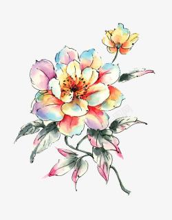 鏆楅粦镣圭紑手绘鲜花高清图片