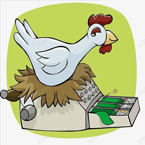 卡通鸡站在收银台上png免抠素材_新图网 https://ixintu.com 免抠鸡 卡通 站在收银台上 鸡