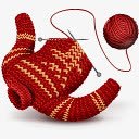 红色毛衣针织线团图标png_新图网 https://ixintu.com 毛衣 红色 线团 针织