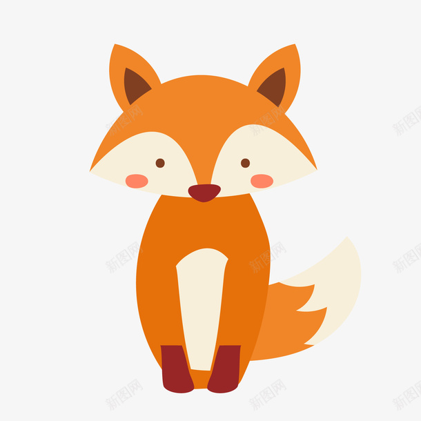 橙色可爱狐狸png免抠素材_新图网 https://ixintu.com 卡通狐狸 可爱动物 可爱狐狸 橙色狐狸 背景装饰