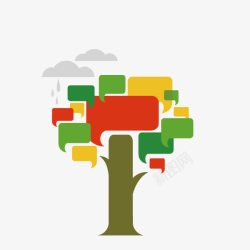 对话框扁平化树绿色素材