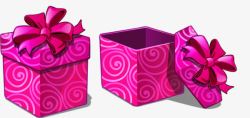 卡通紫色圆圈礼物盒素材