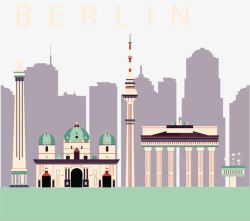 柏林城市德国柏林城市旅游矢量图高清图片