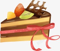 棕色水果蛋糕装饰素材