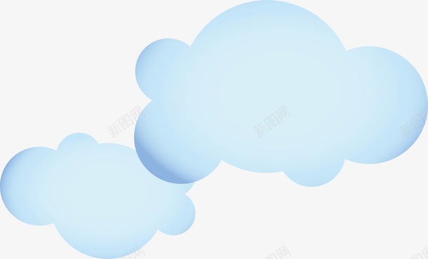 手绘蓝色云朵png免抠素材_新图网 https://ixintu.com 云朵 可爱 手绘 漂浮