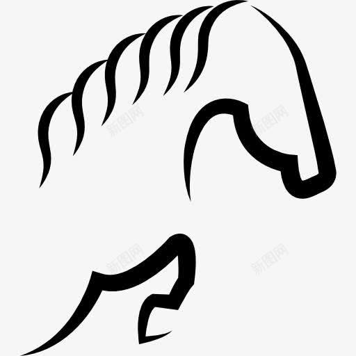 马额部从侧面图标png_新图网 https://ixintu.com 侧面 动物 动物面前 正面 轮廓部分 马
