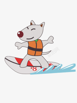 冲浪小狗冲浪的小狗高清图片
