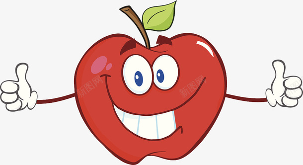 开心的卡通的苹果psd免抠素材_新图网 https://ixintu.com 健康饮食 养生 开心的卡通的苹果 水果