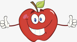 养生饮食开心的卡通的苹果高清图片