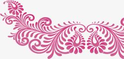粉色手绘婚礼花纹素材