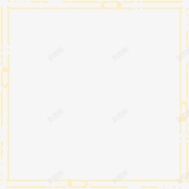 黄色线条欧式相框png免抠素材_新图网 https://ixintu.com 欧式 线条 黄色