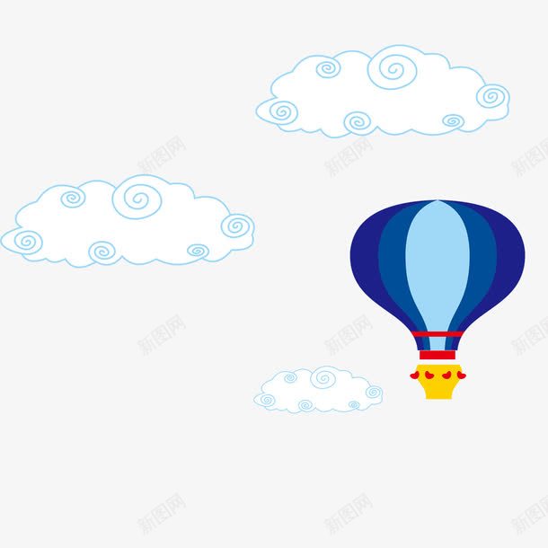 彩色卡通图案png免抠素材_新图网 https://ixintu.com 云朵 卡通 彩色 热气球