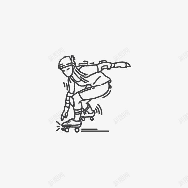 蹲着溜冰运动简图图标png_新图网 https://ixintu.com 动作 头盔 溜冰装备 溜冰运动 简笔画 蹲着