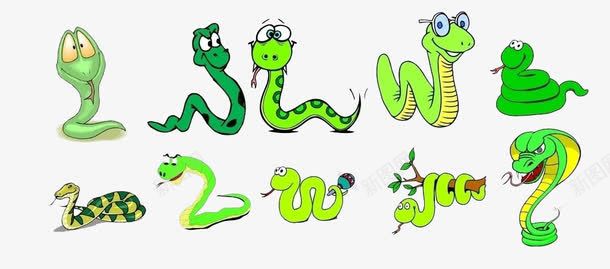 一群小蛇图案png免抠素材_新图网 https://ixintu.com 卡通图案 卡通小蛇 卡通设计 可爱小蛇 平面设计 蛇