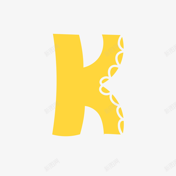 亮黄色的K字母矢量图eps免抠素材_新图网 https://ixintu.com K创意 K字母 个性K 创意K 可爱的K 字母K 矢量图