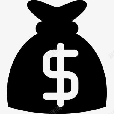 钱袋子与美元符号图标图标