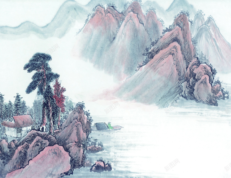 中国风古代画28jpg设计背景_新图网 https://ixintu.com 中国风 古代画 复古 手绘画