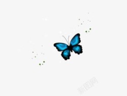漂浮的蓝色蝴蝶素材