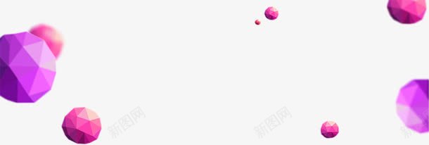 紫色立体球装饰png免抠素材_新图网 https://ixintu.com 创意 漂浮 紫色 红色