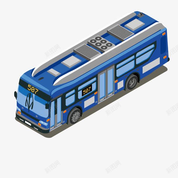 豪华公交车png免抠素材_新图网 https://ixintu.com 公交车 蓝色 蓝色城市公交车 豪华