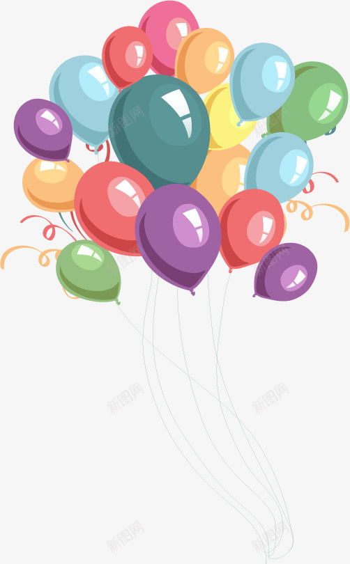 手绘彩色气球矢量图ai免抠素材_新图网 https://ixintu.com 彩色 手绘 气球 节日 矢量图