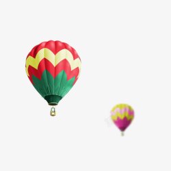 彩色热球球漂浮气球素材