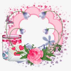 粉色花形花朵花形边框高清图片