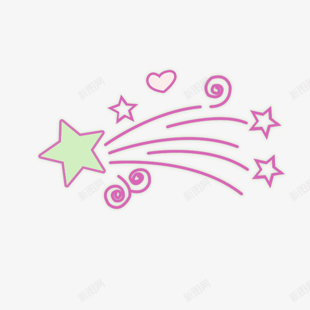 粉紫色清新星星装饰图案png免抠素材_新图网 https://ixintu.com 免抠PNG 星星 清新 粉紫色 装饰图案