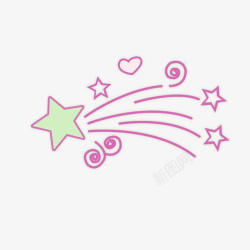 粉紫色清新星星装饰图案素材