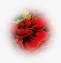 红色鲜花花朵中式喜庆素材