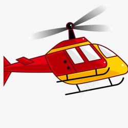 卡通红色直升机素材
