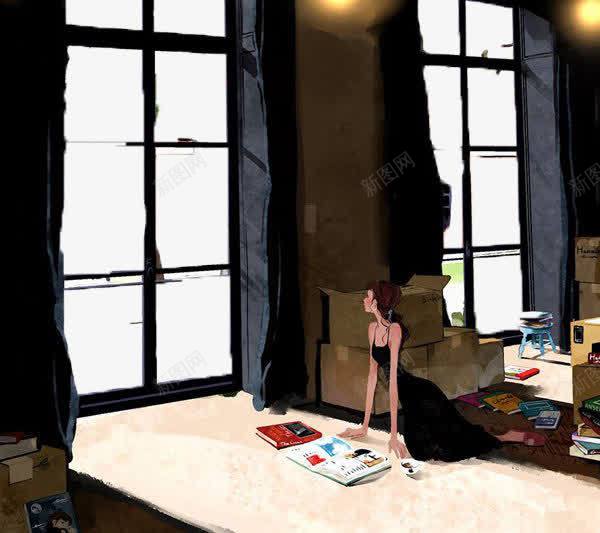 插画窗外png免抠素材_新图网 https://ixintu.com 唯美插画 手绘水彩插画 插画 插画作品 日韩风插画 水彩 清馨水彩插画
