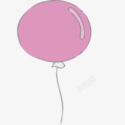 手绘粉色气球素材