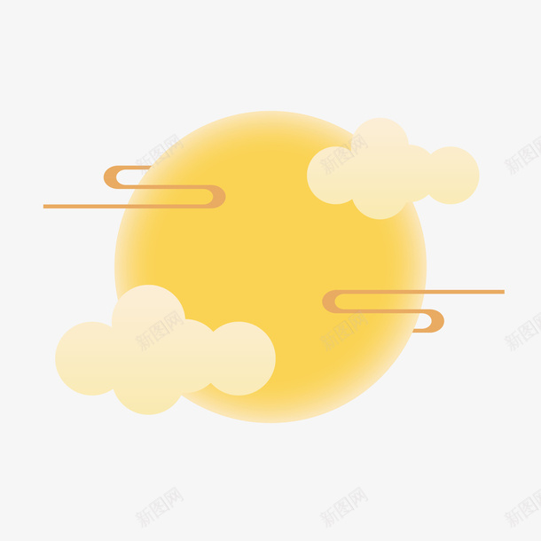 黄色云朵太阳矢量图eps免抠素材_新图网 https://ixintu.com 云朵 圆形 太阳 白色 自然 装饰 黄色 矢量图