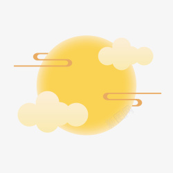 黄色云朵太阳矢量图素材