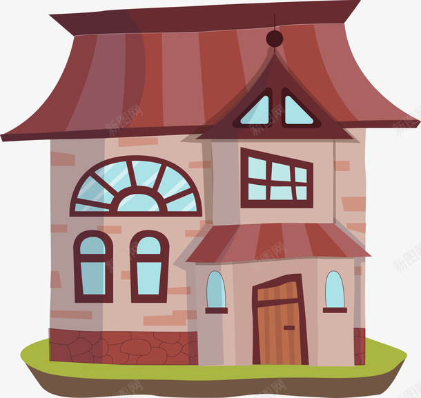 手绘创意可爱小房子png免抠素材_新图网 https://ixintu.com 创意的 可爱的 小房子 彩色的 手绘的 漫画