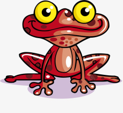 卡通青蛙大眼红色素材