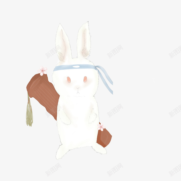 手绘可爱中国风兔子psd免抠素材_新图网 https://ixintu.com 中国风 兔子 可爱 手绘