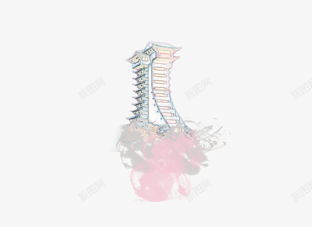 广元凤凰古楼png免抠素材_新图网 https://ixintu.com 地方 建筑 楼 特色