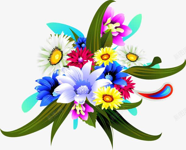 彩色卡通花朵装饰png免抠素材_新图网 https://ixintu.com 卡通 彩色 花朵 装饰 设计