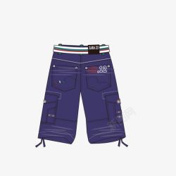 蓝色下裤男卡通牛仔短裤高清图片
