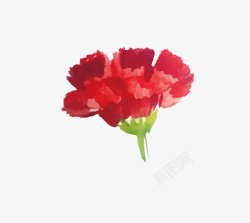 红色手绘花朵装饰素材