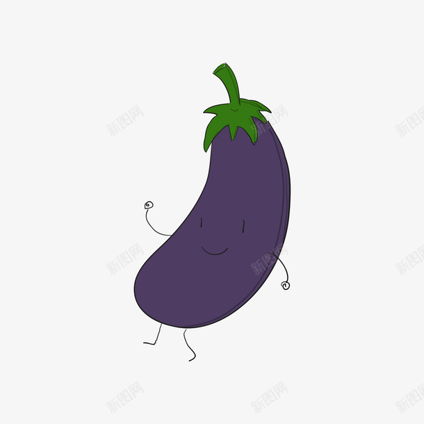 紫色的卡通茄子矢量图ai免抠素材_新图网 https://ixintu.com 卡通 卡通茄子 卡通蔬菜 紫色 紫色茄子 蔬菜 矢量图