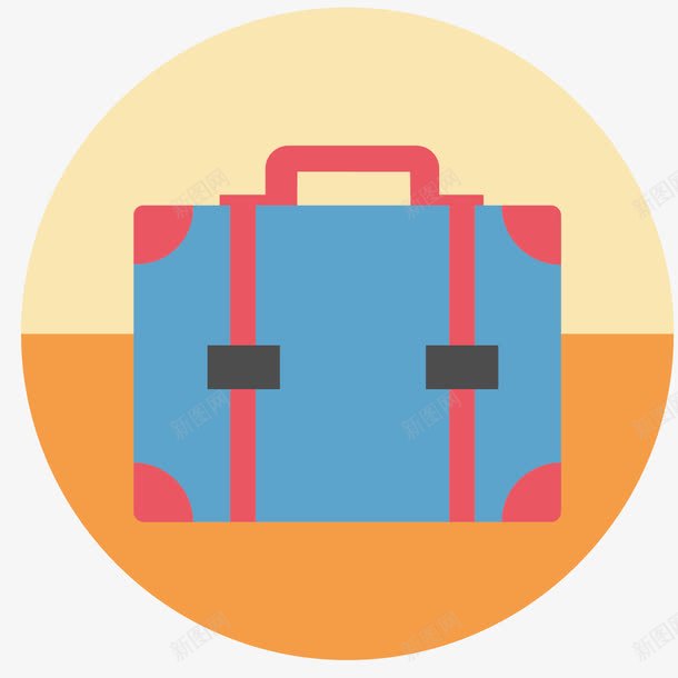 行李箱矢量图图标eps_新图网 https://ixintu.com 图标 圆形 扁平 旅游 旅行 沙滩 行李箱 矢量图