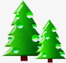绿色卡通手绘树木圣诞素材