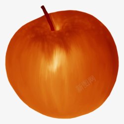 橙色卡通苹果素材