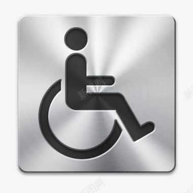 残疾人金属标志图标图标